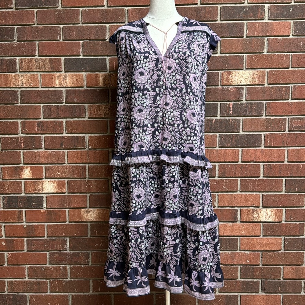 Bell Floral Boho Midi Dress